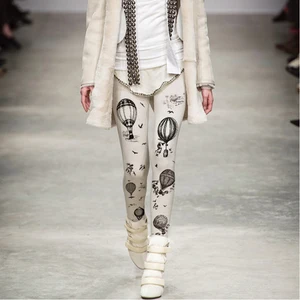 Женские винтажные колготки в стиле панк-рок, бархатные колготки с узором в виде воздушных шаров, 140D