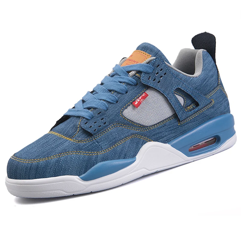 Спортивная мужская обувь для бега на воздушной подушке кроссовки из джинсовой