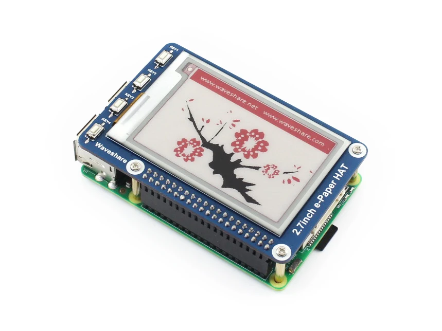 ShenzhenMaker Store 264x176, 2,7 ''электронная бумага/E-Ink дисплей шляпа для Raspberry Pi 2B/3B/Zero W, три цвета: красный, черный, белый