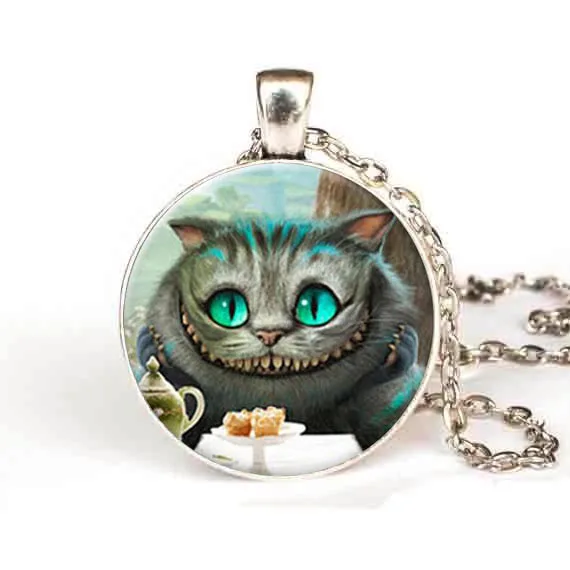 Алиса в стране чудес ожерелье Чеширский кот кулон сказочная девушка цепь