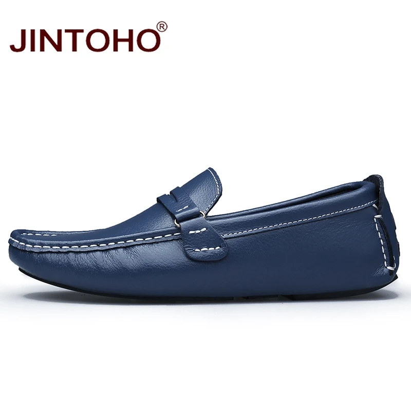 Лоферы мужские JINTOHO из натуральной кожи белые повседневные свадебные | Обувь