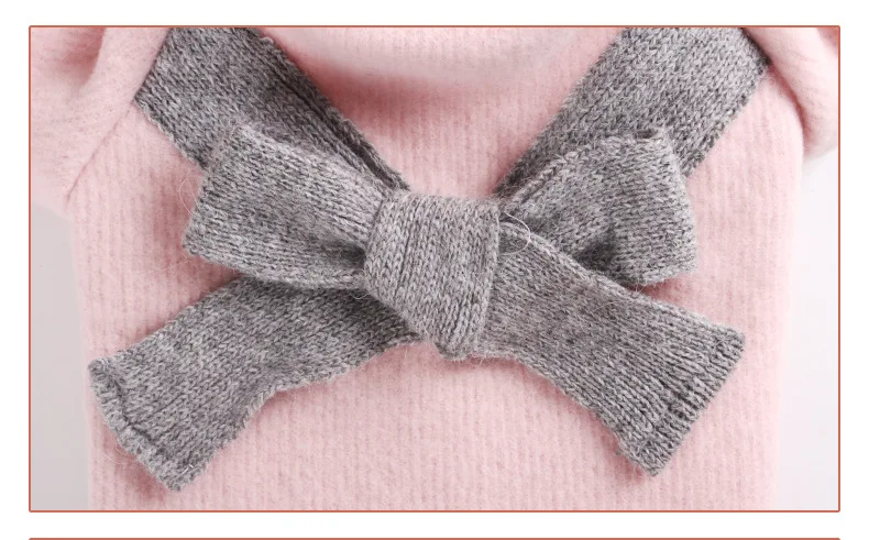 Зимнее пальто для питомцев одежда собак с бантом зимняя теплый свитер маленьких