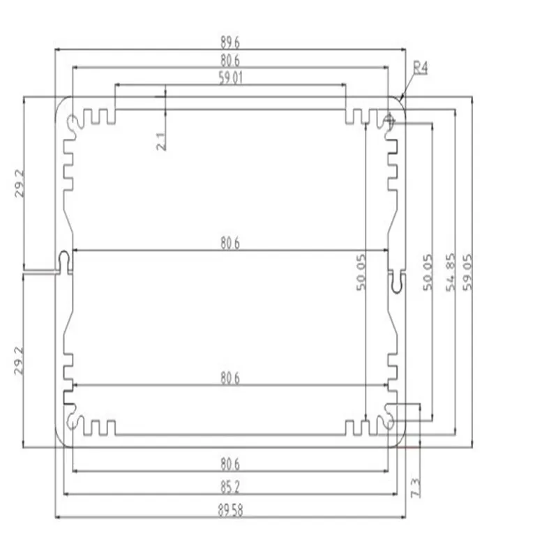 1 шт. серебристый алюминиевый корпус для самостоятельного изготовления
