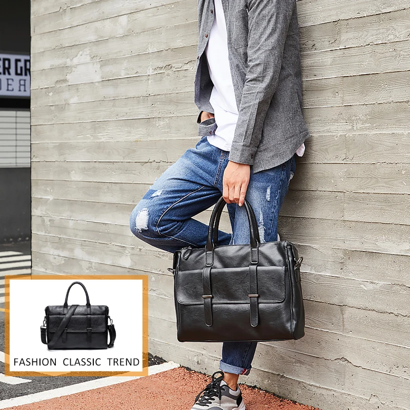 hot brand pu leather men travel handbag casual business leather mens messenger bag fashion mens crossbody bag bolsas male free global shipping