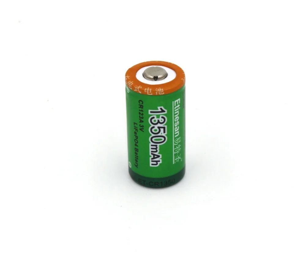 Супер 6 шт Etinesan 1350mAh 3v CR123A перезаряжаемая LiFePO4 батарея литиевая с зарядным
