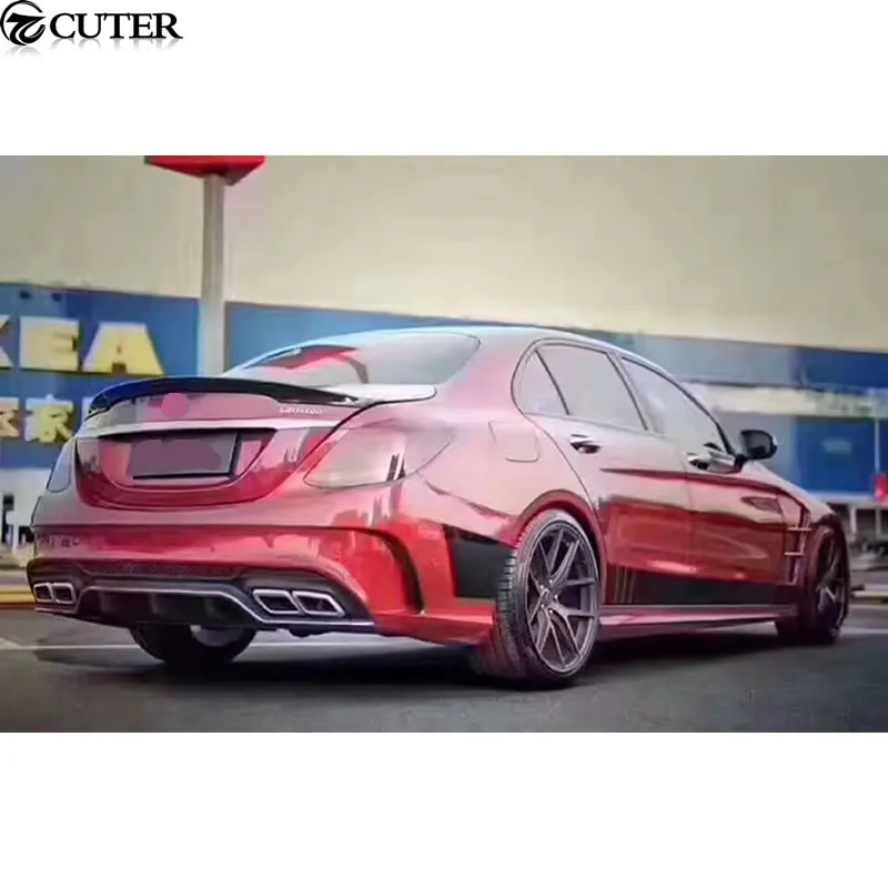 W205 C300 Комплект кузова ПУ Неокрашенный фронт бампер задний бампер для Mercedes Benz W205 C200 CARLSSON кузов комплект 14-16