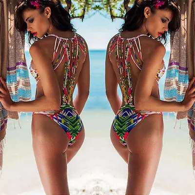 Сексуальные Женщины Цельный Купальник Купание Монокини Push Up Padded Бикини LC |