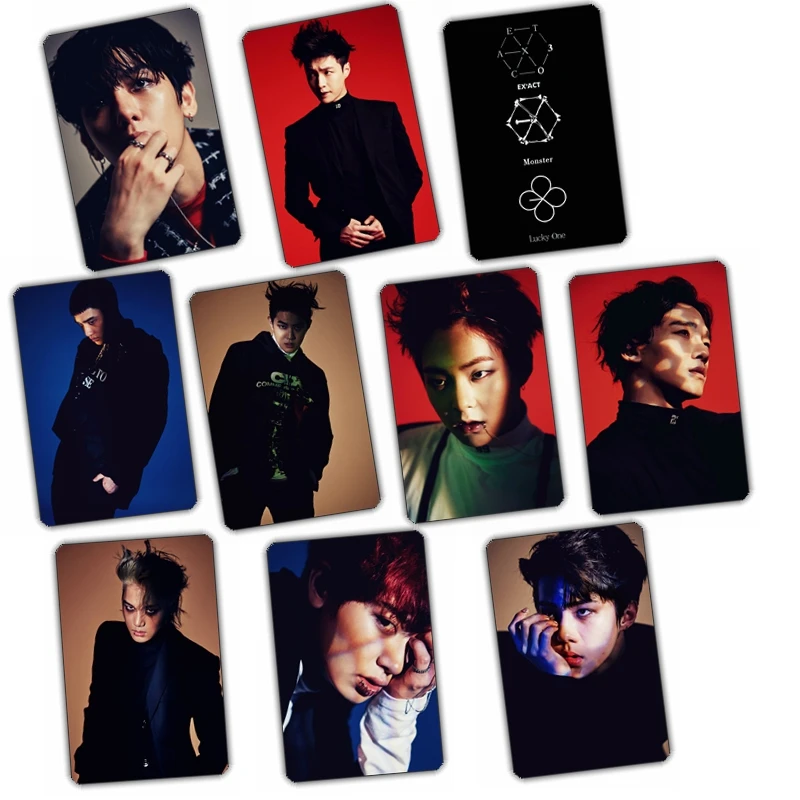 Kpop EXO карта монстра Стиль Прозрачный с 10 штук Lay Sehun Baekhyun Chanyeol Do Suho Kai Xiumin Chen