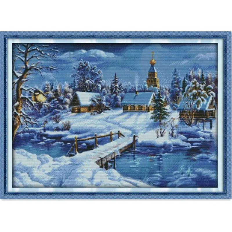 Landscape A World of Ice and Snow! 11CT 14CT DMC Counted Cross Stitch Sets Kits For Embroidery DIY Needlework Home Decor Crafts | Дом и сад