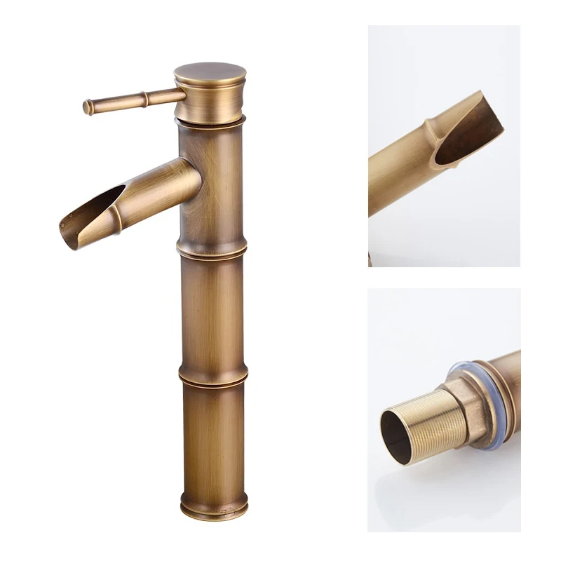 Старинный смеситель для ванной комнаты раковины большой бамбуковый воды