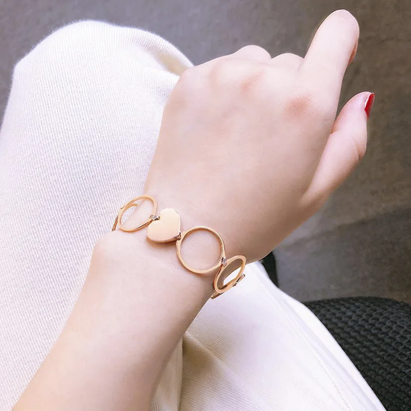 2019 Fashion Heart-shaped Telescopic Adjustable Bracelet Integrated Dual Use for Women/Couple Hot Jewelry Gift Accessories | Украшения и
