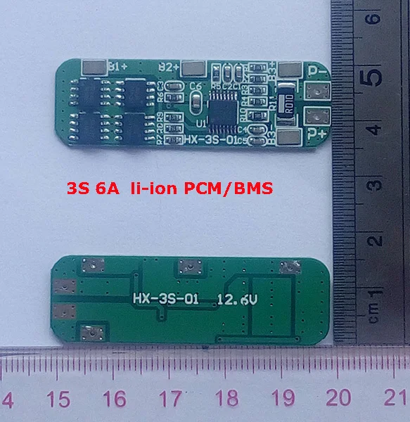 3S 6A 12 6 В литий-полимерная Защитная печатная плата для батарей BMS/PCM/PCB 3 упаковок 18650