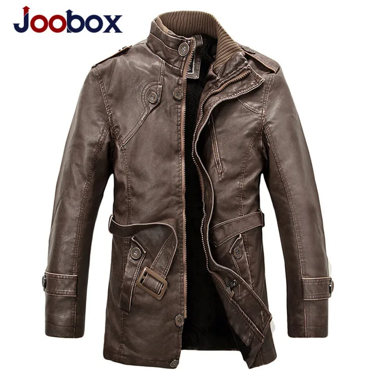 JOOBOX 2020 зимняя мотоциклетная кожаная куртка мужская одежда новая мода шерстяная