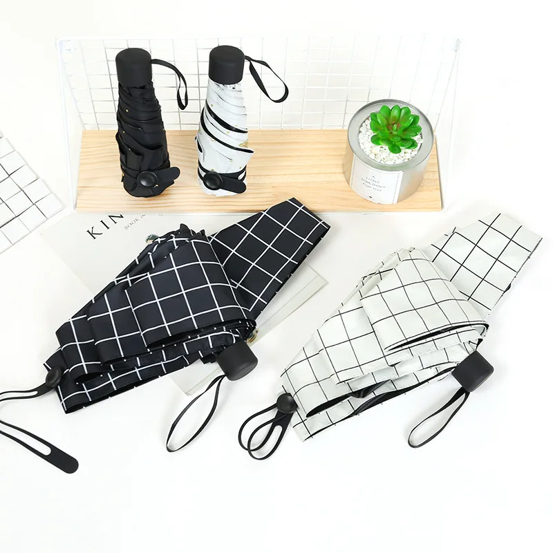 Солнцезащитный Зонт от ультрафиолетовых лучей пять переломов черный клей