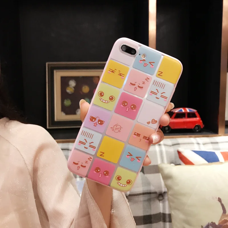 Многоцветный выражение сумка чехол для iPhone 6 6S 7 8 плюс Чехол 3D мультфильм улыбка