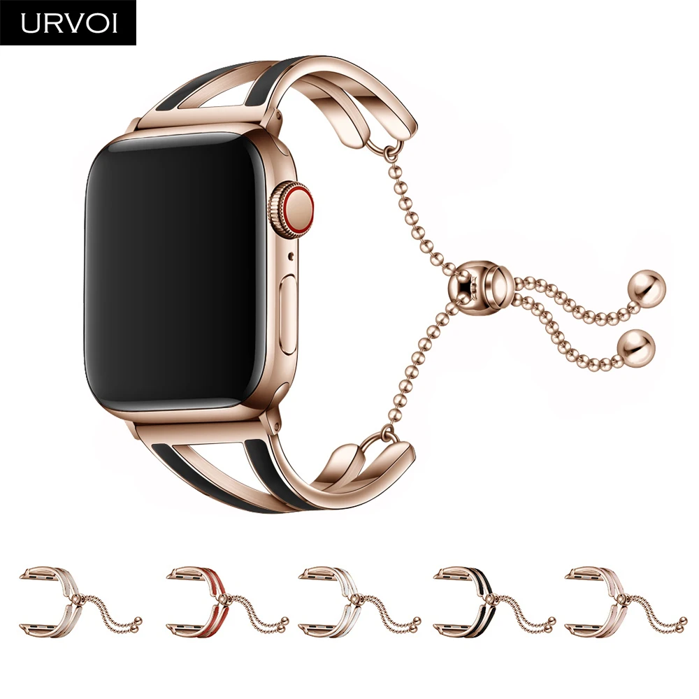 URVOI braceket для Apple Watch series 4 3 2 1 ремешок iWatch girl Женская цепочка наручная манжета из