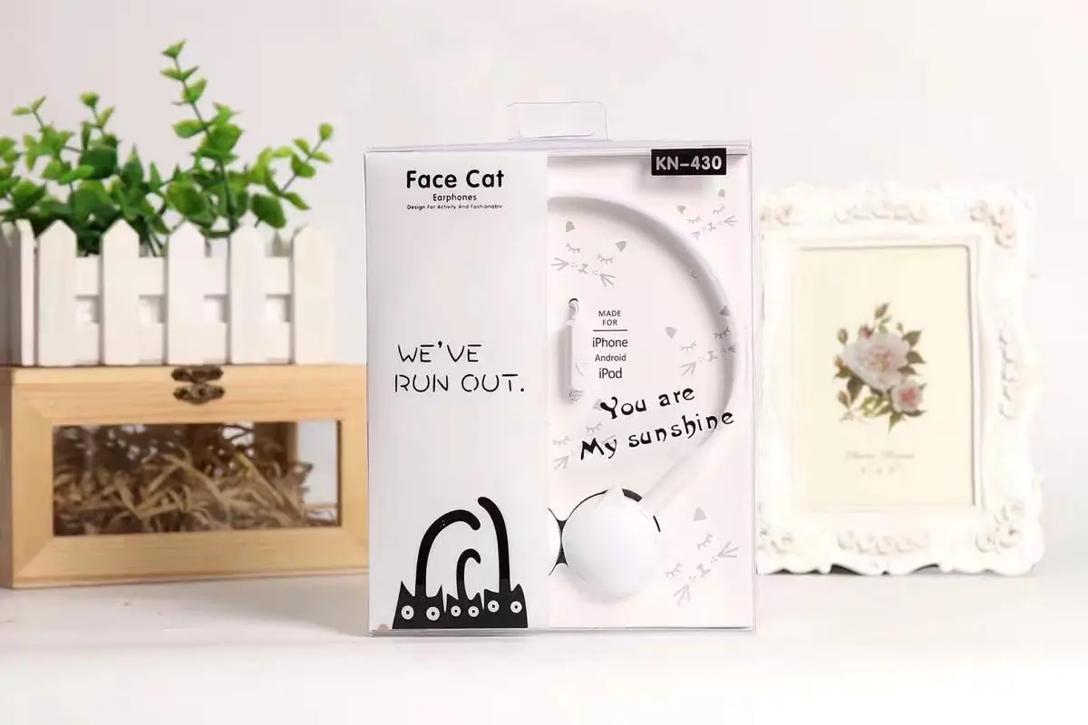 Cat ear headphones cartoon mobile phone headset cute children's for universal | Электроника