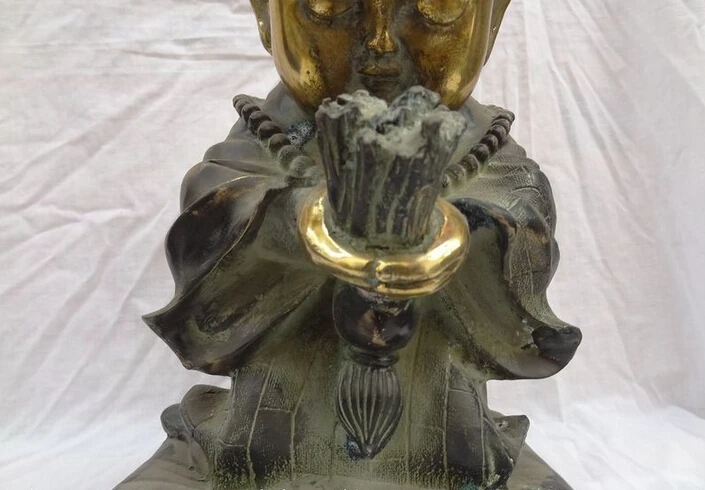Песня voge Gem S5448 13 &quotКитайский буддийский из бронзы Gilt монах трипитакер статуя