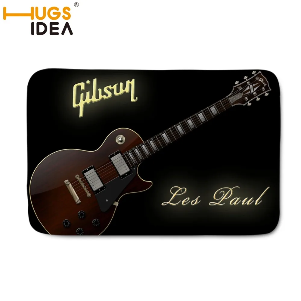 HUGSIDEA 40*60 см черные ковры Gibson Les Paul для дома гостиной спальни гитары музыкальные