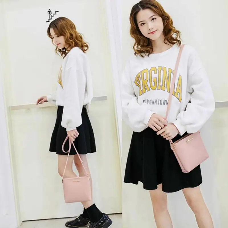 Однотонная женская кожаная сумка на плечо сумка-тоут сумка-мессенджер через из