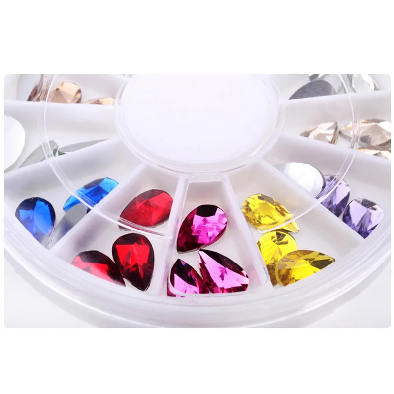 

Hot Drop Water Nail Art Decoration Rhinestones 5X8mm 3d Glitter Charm Nail Gem Stones Wheel DIY Nail Jewelry Accessories