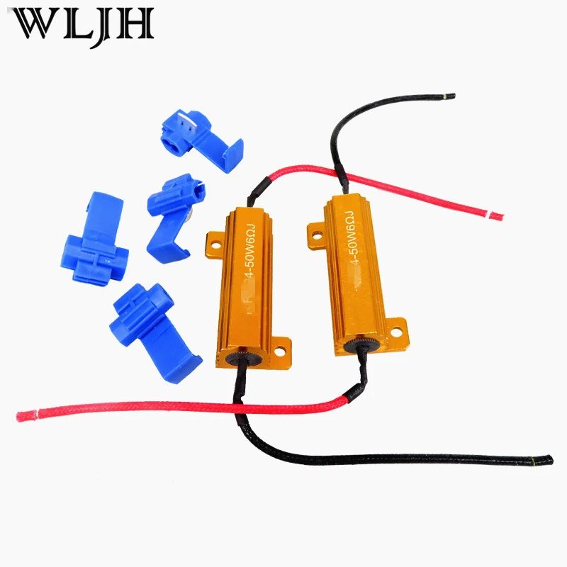 Wljh 2x50 Вт 6ohm светодио дный нагрузочного резистора H1 H3 H4 H7 H8 H11 9005 9006 1156 1157 HID фар DRL