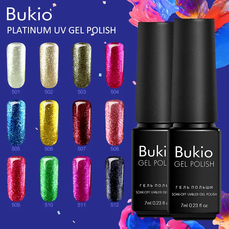Bukio набор гель-лаков дизайн для ногтей Гибридный лак Платиновый гель все маникюра