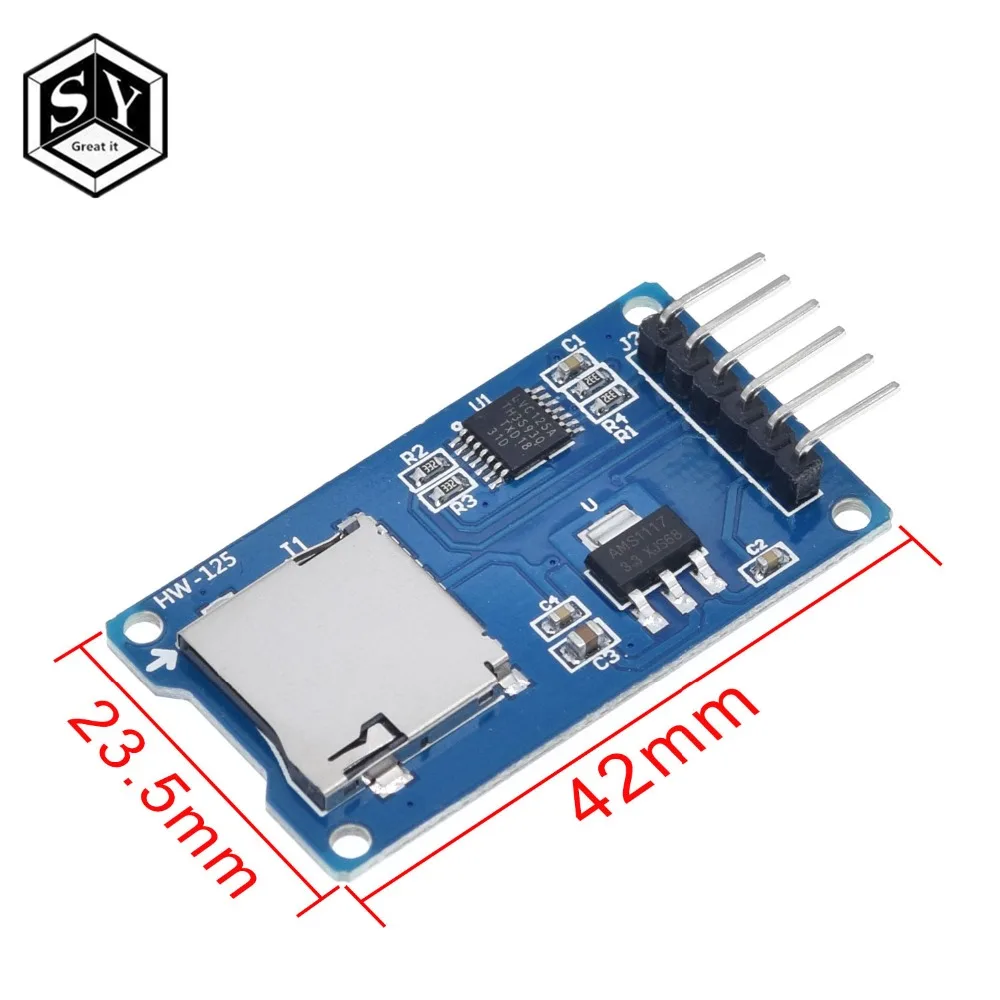 Мини TF кард-ридер Great IT Micro SD card модуль SPI интерфейсы с чипом преобразователя