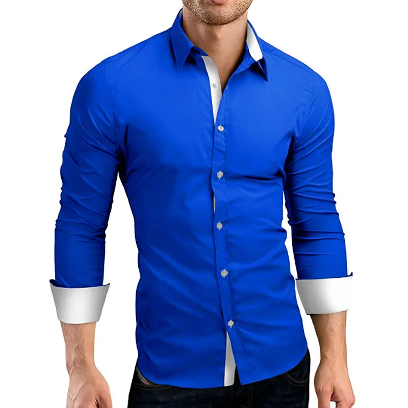

La MaxPaMen Shirt Brand 2018 Male High Quality Long Sleeve Shirts Casual Hit Color Slim Fit Black Man Dress Shirts 4XL C936