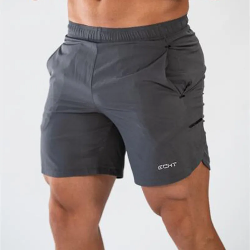 gray Новые модные мужские спортивные пляжные шорты, быстросохнущие спортивные штаны для бодибилдинга, фитнеса, шорты для бега, повседневные спортивные мужские шорты 3XL - Цвет: gray