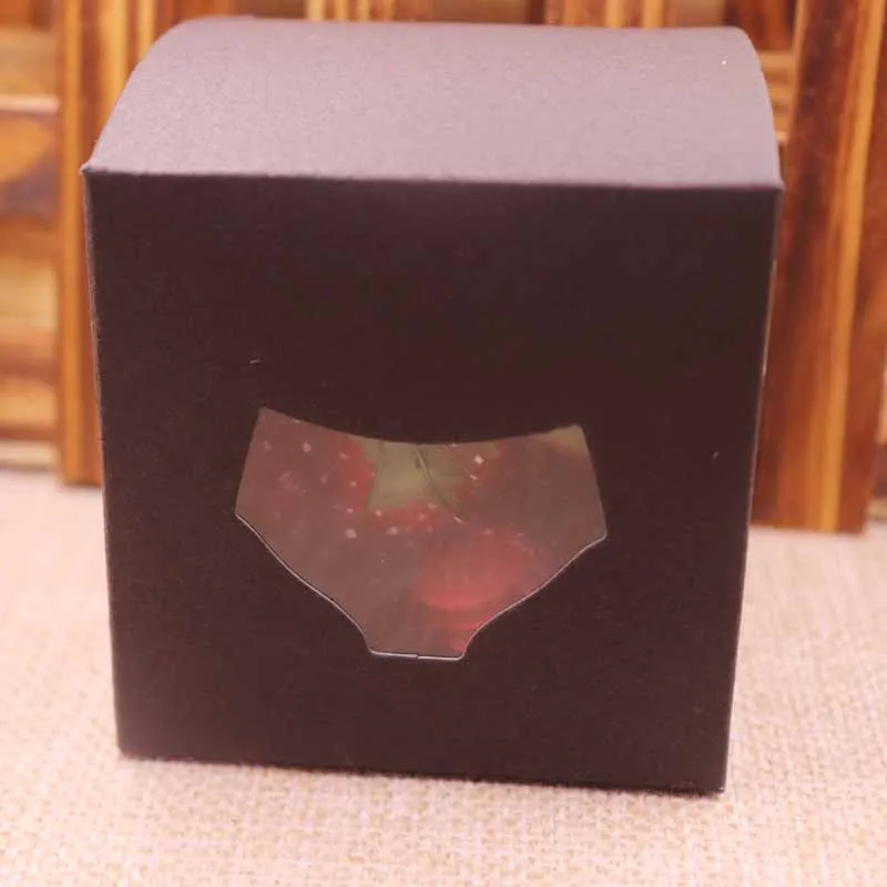 50 шт. 2018 бикини сделай сам Черная бумажная оконная коробка 7x7x7 см Подарочное