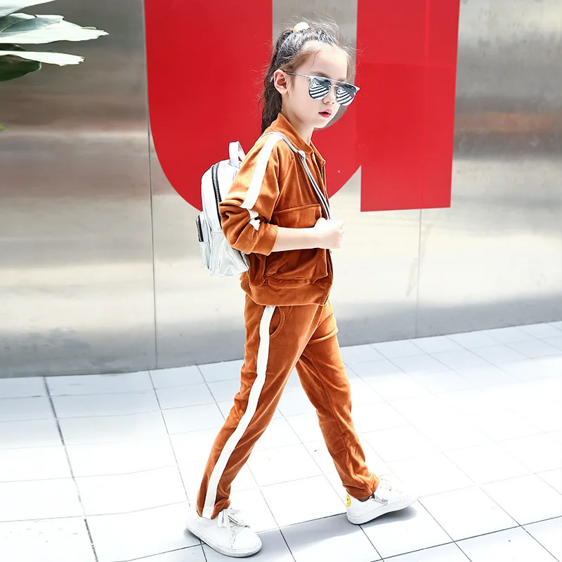 Бесплатная доставка комплект для девочек осень 2017 г. Новый Личность Мода хит цвет