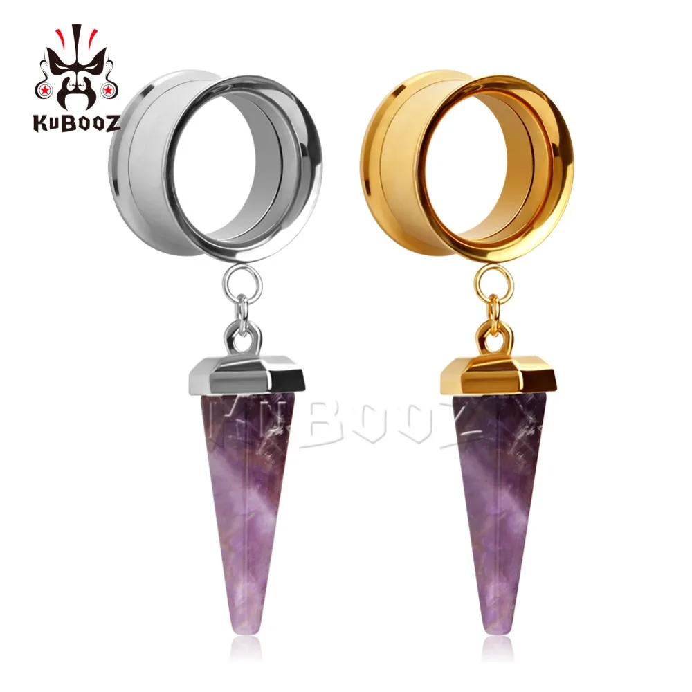 Ушные туннели Kubooz из нержавеющей стали ювелирные изделия для пирсинга с двумя