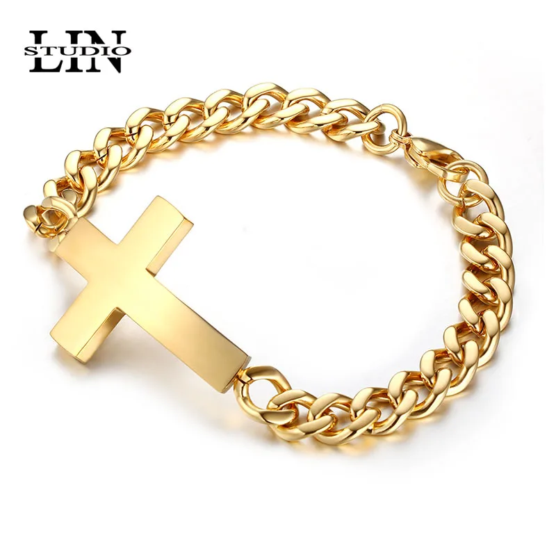 LIN STUDIO золото/серебро браслеты с крестом Регулируемый для Для мужчин