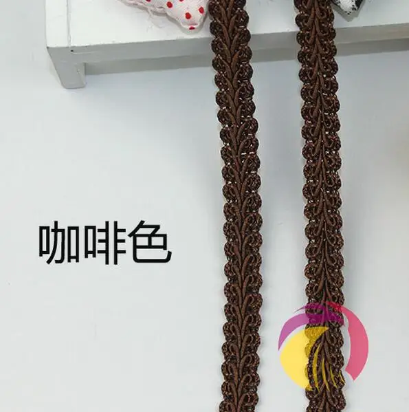 coffee Новое поступление 5 метров синий/белый/черный DIY кружевной отделкой Плетеный для костюма высокого качества коса многоножка швейная кружевная лента 12 мм - Цвет: coffee