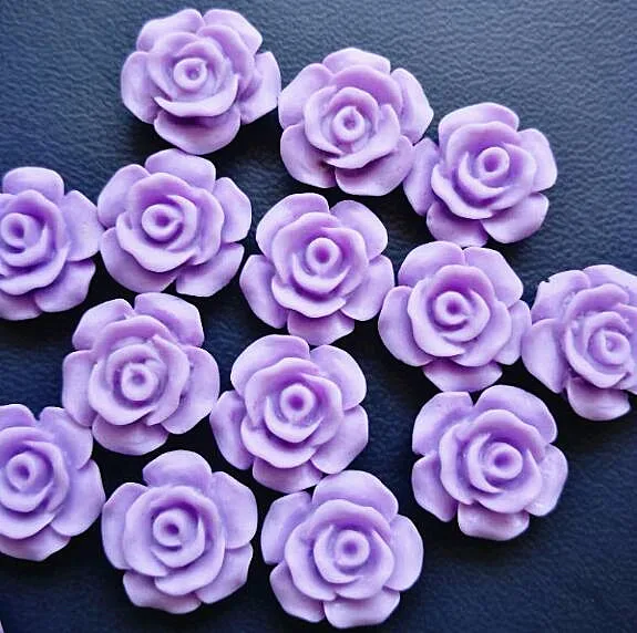 light purple 50pcs Разноцветный Цветочный Кабошон в винтажном стиле из смолы с плоской задней поверхностью для украшения своими руками/украшения для телефона без отверстий 50 шт 13 мм - Цвет: light purple 50pcs