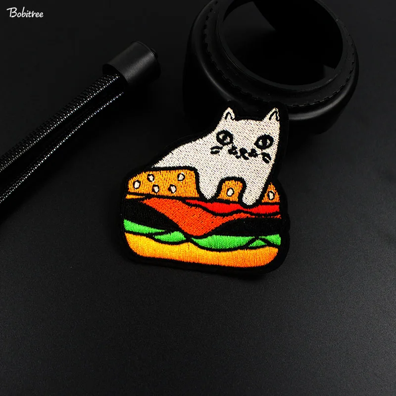Мультяшное искусство кошки утюгом укороченные нашивки для детей одежда куртка