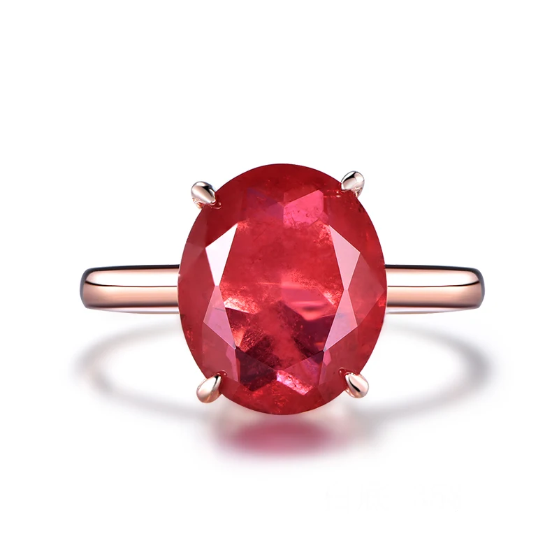 

TKJ Best Charm Oval Shape Luck Red Gemstone Real 925 Sterling Silver Ruby Rings for Women Friendship Gifts