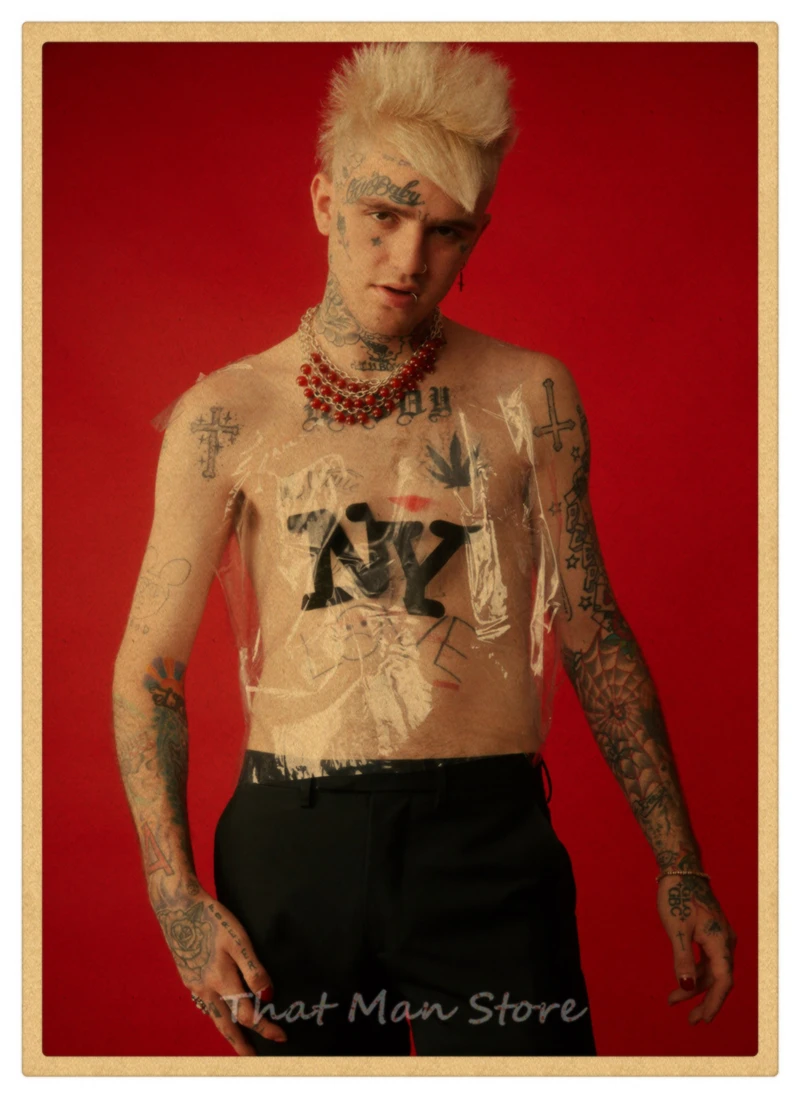 Хип-хоп рэпер Lil Peep плакат наклейки на стену винтажные постеры печать высокого качества для гостиной домашний декор 42*30 см