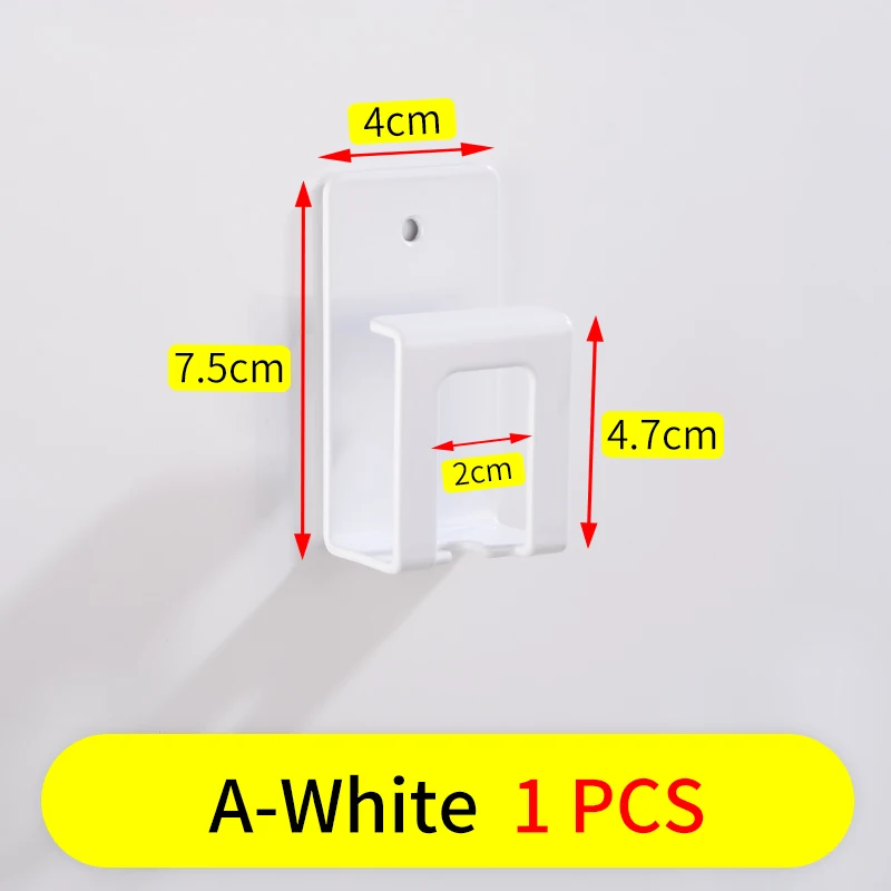 A-White 1 PCS Черный держатель для зубной щетки Стойка для хранения кружек настенный всасывающий крючок ручная электрическая зубная щетка Органайзер аксессуары для ванной комнаты - Цвет: A-White 1 PCS