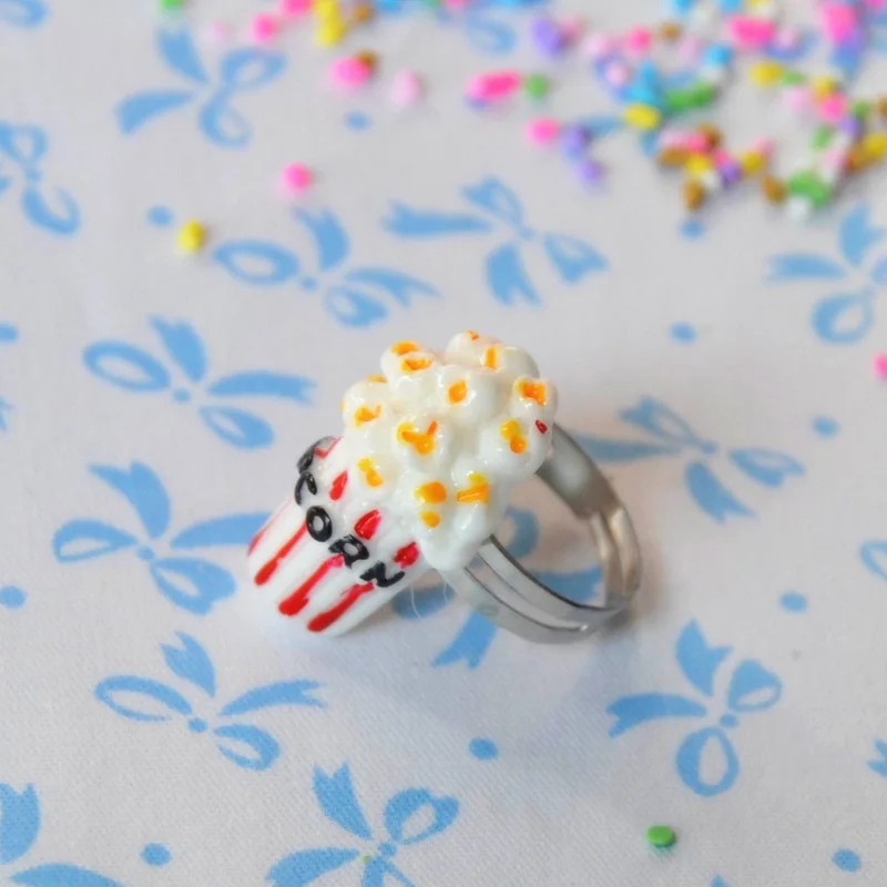Оригинальный дизайн милое кольцо для попкорна женщин сделай сам ручная работа