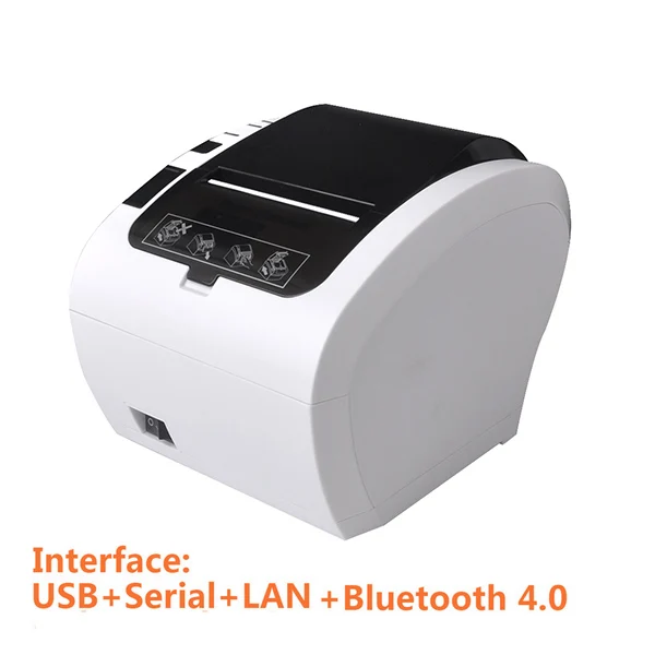 White Bluetooth 80 мм термочек 58 мм принтер автоматический резак КУХНЯ супер рынок логотип POS принтер USB Ethernet Bluetooth wifi POS принтер - Цвет: White Bluetooth