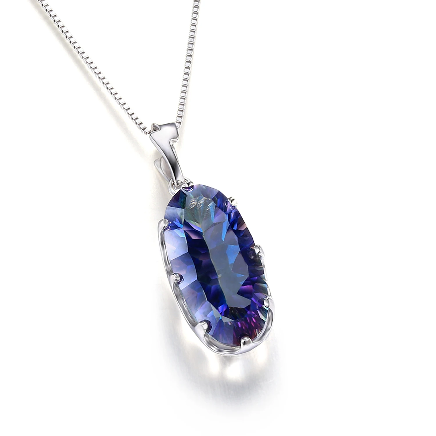 JewelryPalace 11.8ct Подлинная Мистический Синий Радуга Топаз Подвеска Твердые