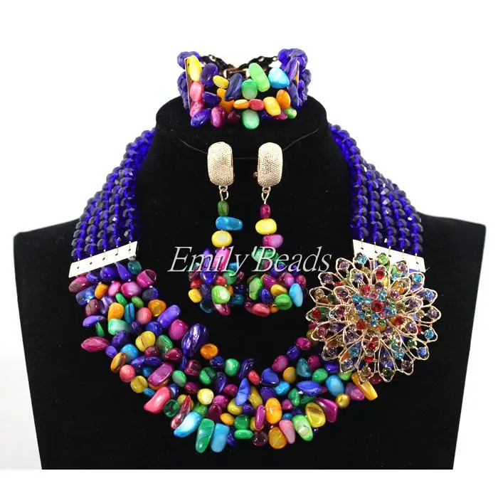 Комплект из колье браслета и сережек с разноцветными кристаллами | Украшения