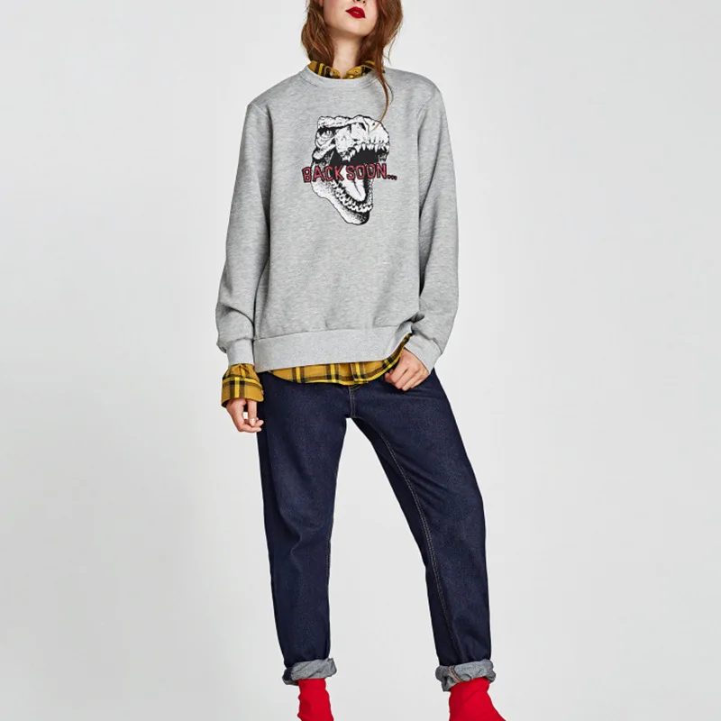 

2018 Polyester Streetwear Rushed Special Offer Kpop Unicorn Panda Moletom And Winter Neck Rendering Pattern Pullover