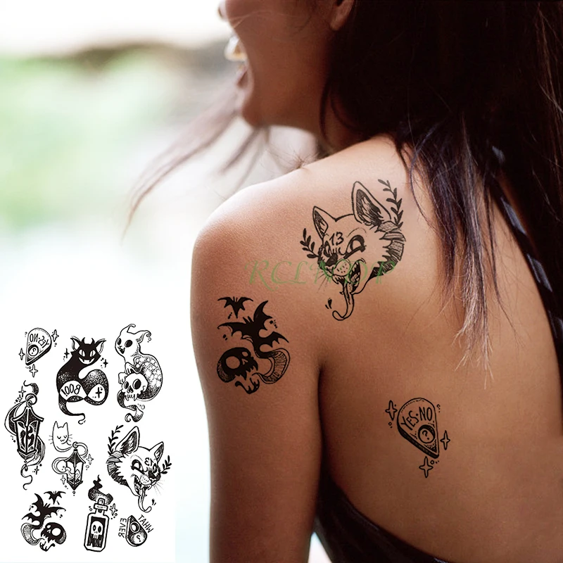 

Waterproof Temporary Tattoo Sticker Cat Tiger Skull head ghost fake tatto flash tatoo tatouage temporaire for women girl men