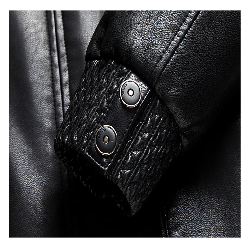 2019 мужская кожаная куртка Искусственная кожа дубленка зимнее кожаное пальто