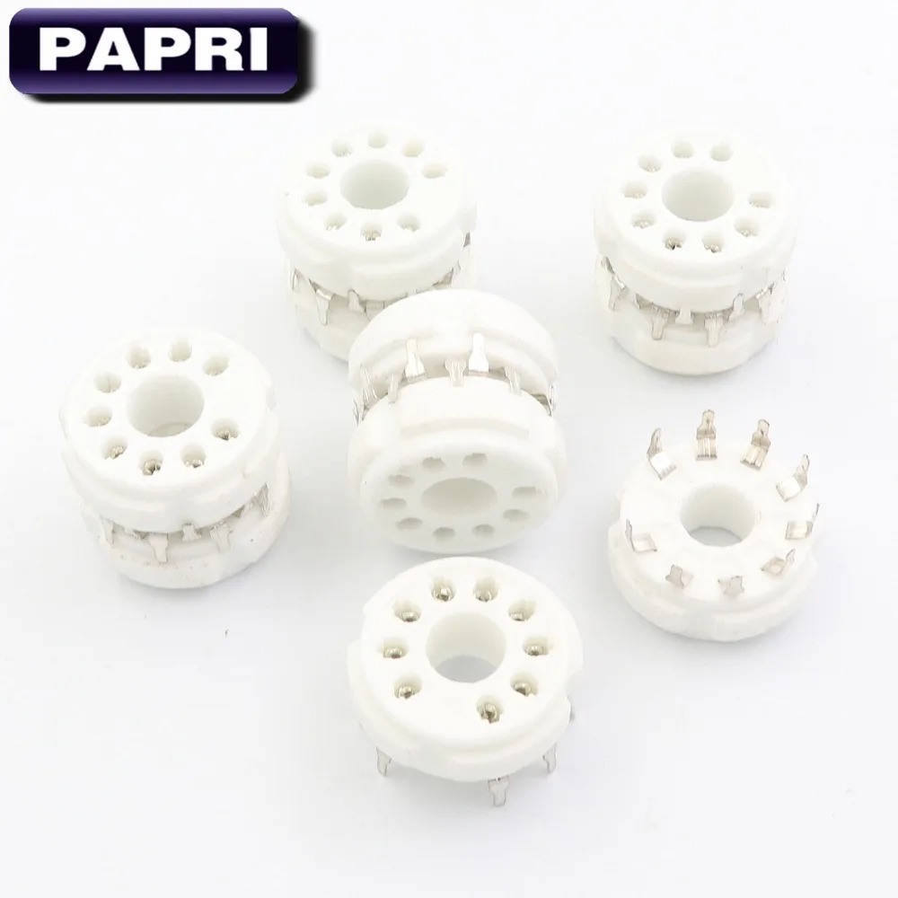 PAPRI 10 шт. керамическое покрытие олово 9Pin B9D трубка гнездо домашний усилитель