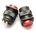 PHISCALE 20pcs кнопочный переключатель R16-504BD 16 мм квадратной формы без блокировки с желтым светом 250 В 3A 4 контакта