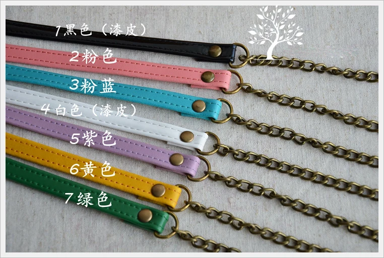 Красочная ручка из искусственной кожи с металлической цепочкой и застежкой для